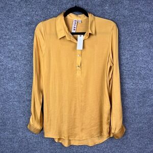 NEW Dolan Anthropologie Collection XS Button Up Blouse‎ Gold / Orange Shirt New